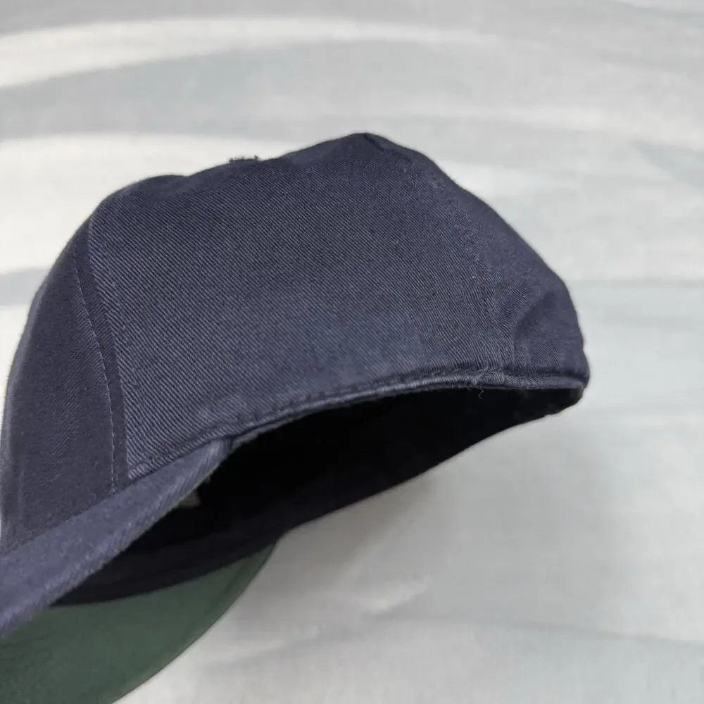 Vintage 90s Polo Ralph Lauren Golf Fitted Hat Navy Blue Plaid Crest Size Large